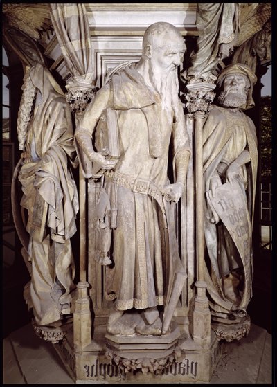 Studnia Mojżesza, detal Izajasza z sześciokątnego cokołu, 1395-1404 kamień autorstwa Claus and Malouel, Jean Sluter