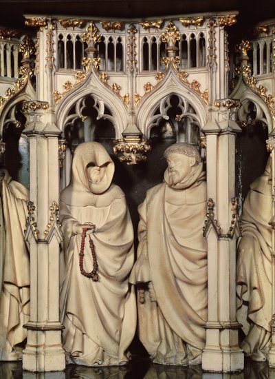 Grób Filipa Śmiałego (1342-1404), fragment dwóch żałobników, z kościoła Chartreuse w Champmol autorstwa Claus and Marville Jean de (d.1389) Sluter