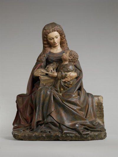 Dziewica z Dzieciątkiem, ok. 1415-17 (wapień z farbą i złoceniem) autorstwa Claus de Werve