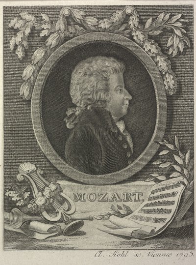 Wolfgang Amadeusz Mozart, 1793 autorstwa Clemens Kohl