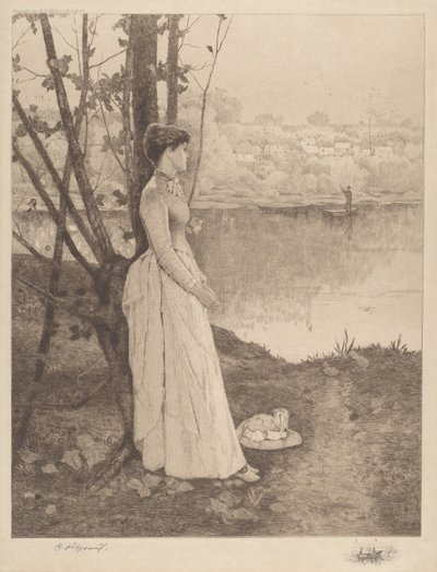 Bez tytułu (Pani nad brzegiem rzeki) autorstwa Clement Rollins Grant
