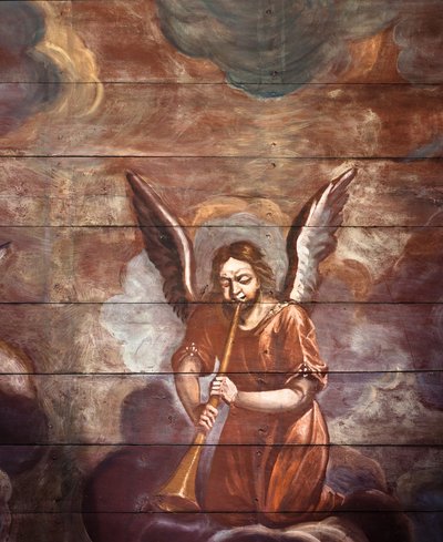 Locquirec (Finistère) / Kościół Saint-Jacques, malowane sklepienie (zdjęcie ilustracyjne) autorstwa Cleran