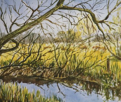 Water Meadows, Kintbury, wczesne majowe popołudnie autorstwa Clive Wilson