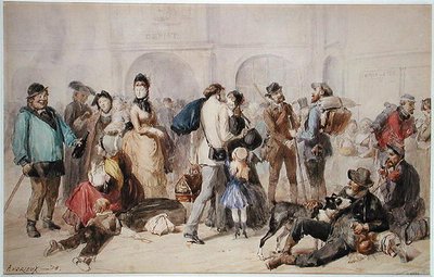 Hala przy Starym Gare de Lyon, 1873 (wc na papierze) autorstwa Clément Auguste Andrieux