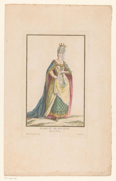 Portret Izabeli Bawarskiej, królowej Francji Isabeau de Baviere Reine de France (tytuł na obiekcie) autorstwa Clément Pierre Marillier