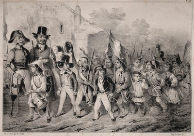 Aktualności: Dobrze! Dzieciaki też tego chcą! kiedy mówimy o wojnie!..., 1840. autorstwa Clémente Pruche