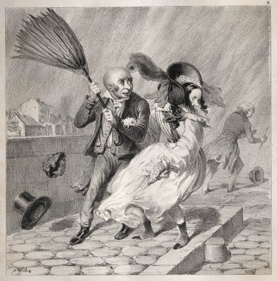 Bambochades: Czy widzisz, że mój barometr jest przy dobrej pogodzie!...to bogaty czas na..., 1841. autorstwa Clémente Pruche
