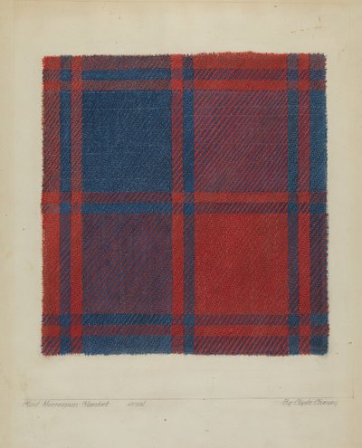 Plaid Homespun narzuta autorstwa Clyde L. Cheney