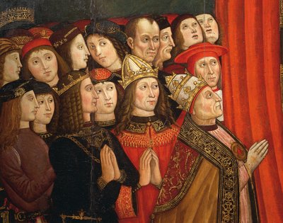 Szczegół Madonny Polecanych (tempera na panelu) autorstwa Cola da and Roma Giovanni Anotnio da Orte