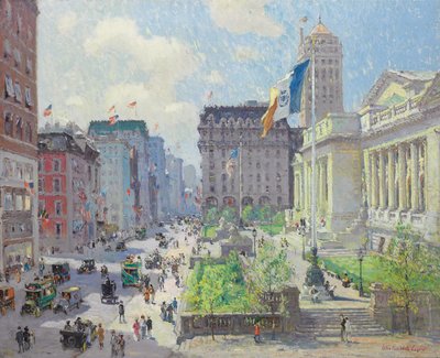 Nowojorska Biblioteka Publiczna (olej na płótnie) autorstwa Colin Campbell Cooper