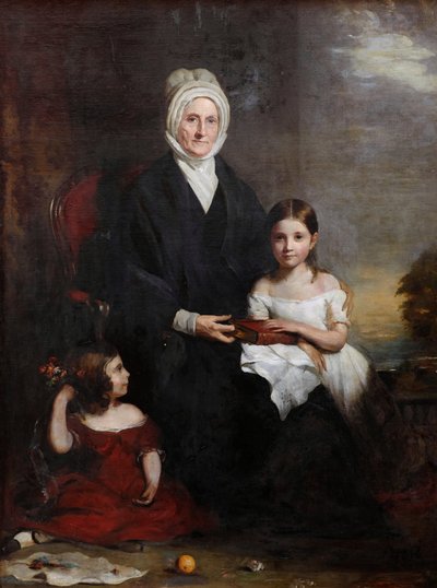 Elizabeth Cheape z Rossie i jej wnuczki, ok.1843 (olej na płótnie) autorstwa Colvin Smith