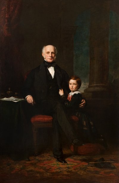 William Forbes z Castleton i jego syn William, ok. 1855 (olej na płótnie) autorstwa Colvin Smith