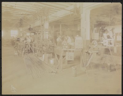 Laboratorium filmowe Dressler & Co. z pracującymi ludźmi, Nowy Jork autorstwa Company Byron