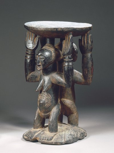 Stołek Luba Hemba (drewno) autorstwa Congolese Congolese