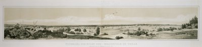Panorama miasta New Braunfels w Teksasie wykonana od strony południowo-zachodniej latem 1847 roku autorstwa Conrad Caspar (after) Rordorf