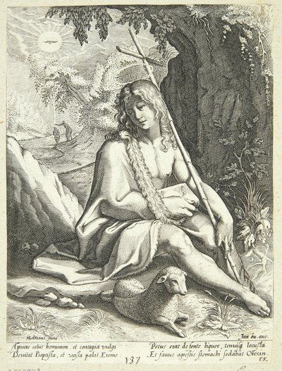 Jan Chrzciciel na pustyni autorstwa Conrad Goltzius