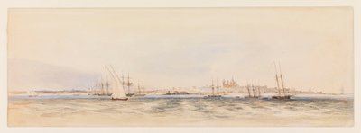 Port w Montevideo, ok. 1878 r. (akwarela) autorstwa Conrad Martens