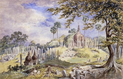 Thuparama Dagoba w Anuradhapura, Sri Lanka, 1873 autorstwa Constance Frederica Gordon Cumming