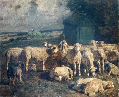 Stado owiec (olej na płótnie) autorstwa Constant Emile Troyon