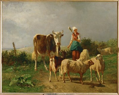 Le petit troupeau - małe stado ... autorstwa Constant-Emile Troyon