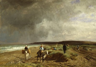Wybrzeże w pobliżu Villers, ok.1859 autorstwa Constant Emile Troyon