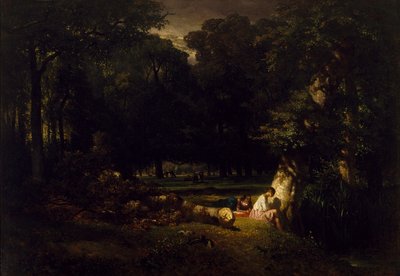 Kąpiący się (przecinka w lesie), 1842 autorstwa Constant Emile Troyon