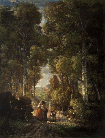 Village Road (Le Chemin du Village) ok. 1830-60 autorstwa Constant Emile Troyon