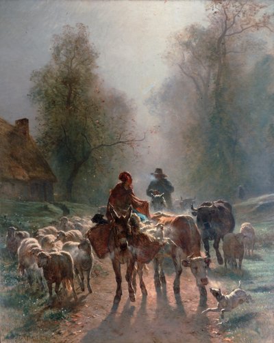 W drodze na rynek”, 1859. autorstwa Constant Troyon
