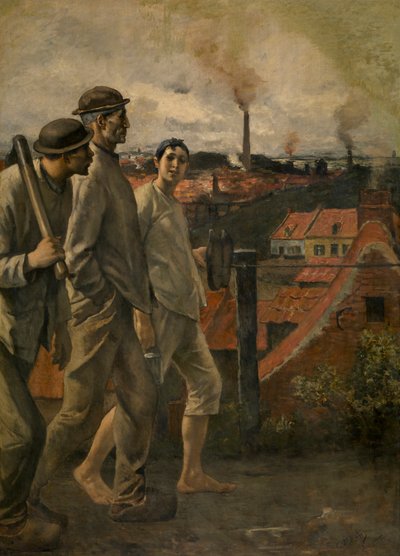 Powrót z kopalni (olej na płótnie) autorstwa Constantin Emile Meunier