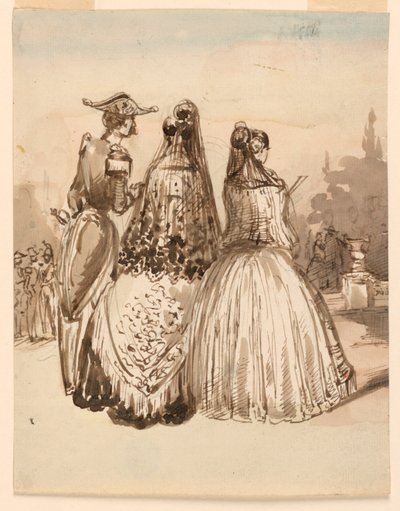 Scena uliczna w Madrycie z serii „Szkice w Madrycie” autorstwa Constantin Guys