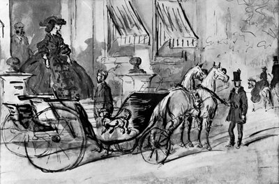 Idąc na przejażdżkę, XIX wiek, 1930. autorstwa Constantin Guys