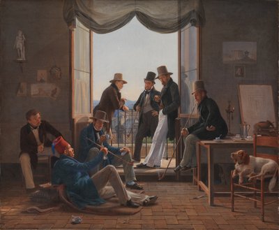 Grupa duńskich artystów w Rzymie autorstwa Constantin Hansen