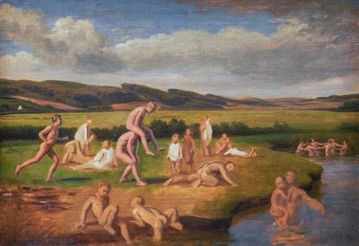 Chłopcy kąpiący się i bawiący autorstwa Constantin Hansen