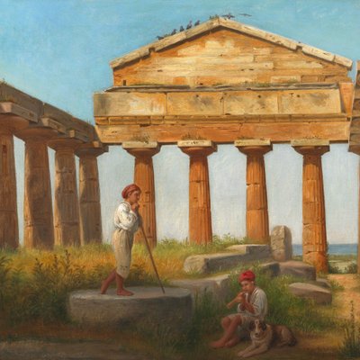 "Cerestemplet i Pæstum". Świątynia Ceres w Paestum autorstwa Constantin Hansen