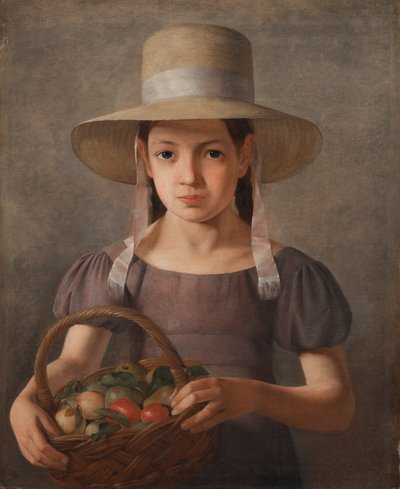 Dziewczyna z owocami w koszu, ok.1827 autorstwa Constantin Hansen