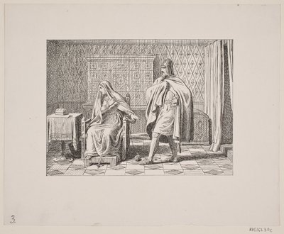 Ilustracja do Svenda Grundtviga, „Marsk Stig: duńska pieśń ludowa z XIII wieku”, 1861 autorstwa Constantin Hansen
