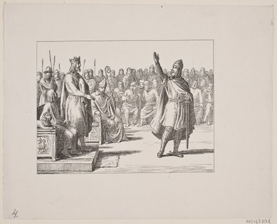 Ilustracja do Svenda Grundtviga, „Marsk Stig: duńska pieśń ludowa z XIII wieku”, 1861 autorstwa Constantin Hansen