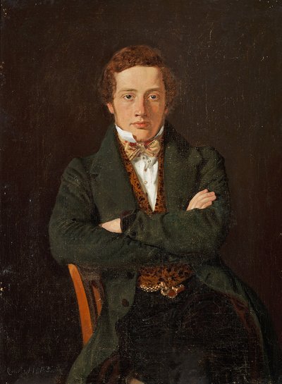 Portret Martina Hammericha (1811-1881), późniejszego profesora, portret w 3/4 długości, en face autorstwa Constantin Hansen