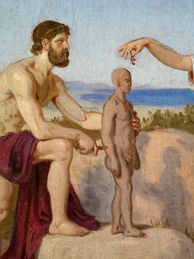 Prometeusz formujący człowieka z gliny autorstwa Constantin Hansen