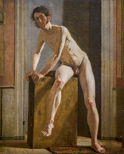 Siedzący model męski autorstwa Constantin Hansen