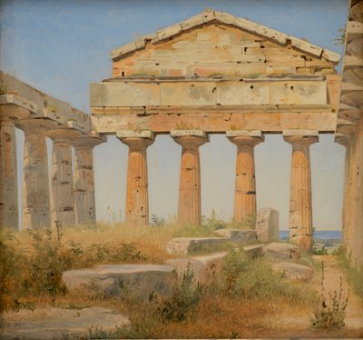 Świątynia Ateny w Paestum, 1838 autorstwa Constantin Hansen