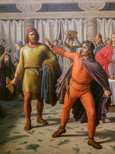 Uczta Ægira, szczegół autorstwa Constantin Hansen