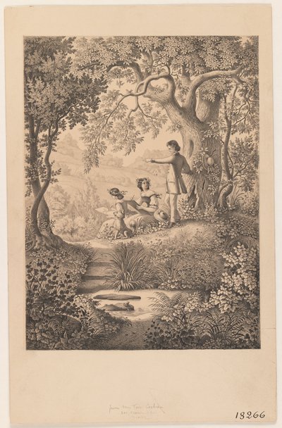 Lekcja rysunku, 1865 (rekto z 375816) autorstwa Constantine Hertzberg