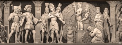 Cortez i Montezuma w meksykańskiej świątyni Fryz w Rotundzie Kapitolu Stanów Zjednoczonych, 186 autorstwa Constantino Brumidi