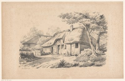 Dom wiejski z dachem krytym strzechą Krajobraz (tytuł serii) autorstwa Constantinus Cornelis Huysmans