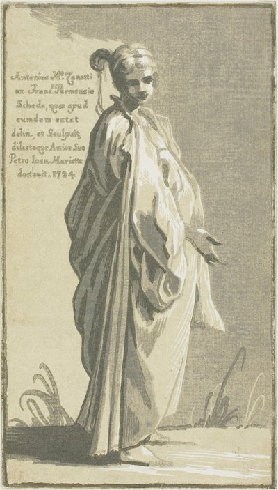 Młoda kobieta stojąca, zwrócona w prawo autorstwa Conte Antonio Maria Zanetti the Elder