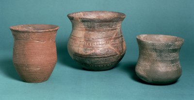 Zlewki z Los Millares w Hiszpanii, Stanton Harcourt w Oxfordshire i Węgier, epoka miedzi, ok. 2000 r. p.n.e. (ceramika) autorstwa Copper Age