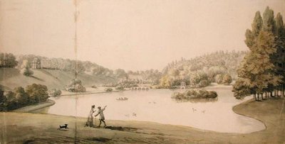 Stourhead, ok. 1780 (akwarela i ołówek na papierze) autorstwa Copplestone Warre Bamfylde