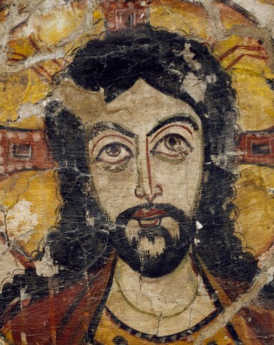Głowa Chrystusa podtrzymywana przez dwa anioły, VI-VII w. (detal z 922031) autorstwa Coptic Coptic