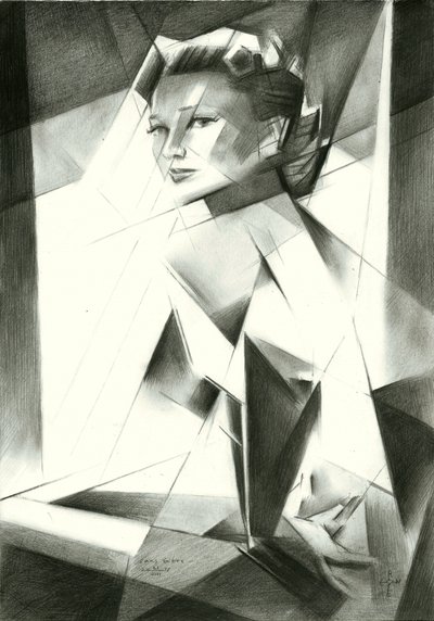Portret kobiety z fasetami autorstwa Corné Akkers